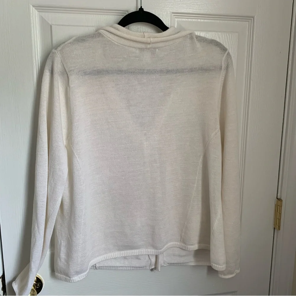 Christopher Banks xl white rolled collar sweater cardigan - Picture 2 of 3